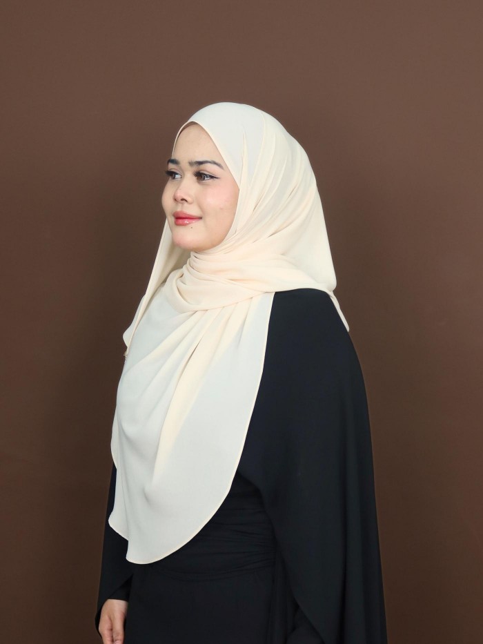 SHAWL DARLING DIAMOND CHIFFON IVORY CREAM