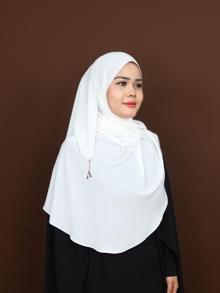 SHAWL DARLING DIAMOND CHIFFON PEARL WHITE