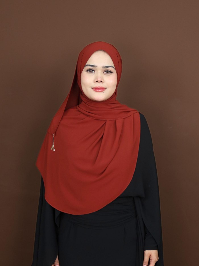 SHAWL DARLING DIAMOND CHIFFON IN REDWOOD