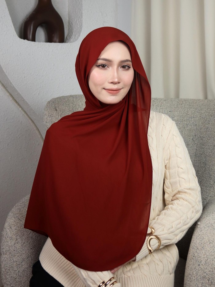 SHAWL DARLING DIAMOND CHIFFON IN REDWOOD