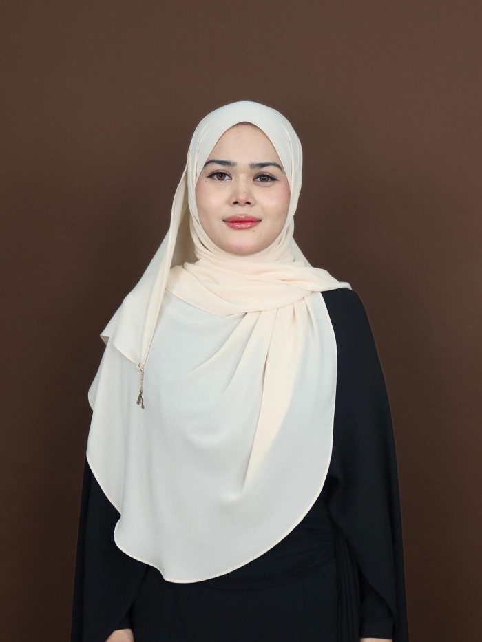 SHAWL DARLING DIAMOND CHIFFON IVORY CREAM