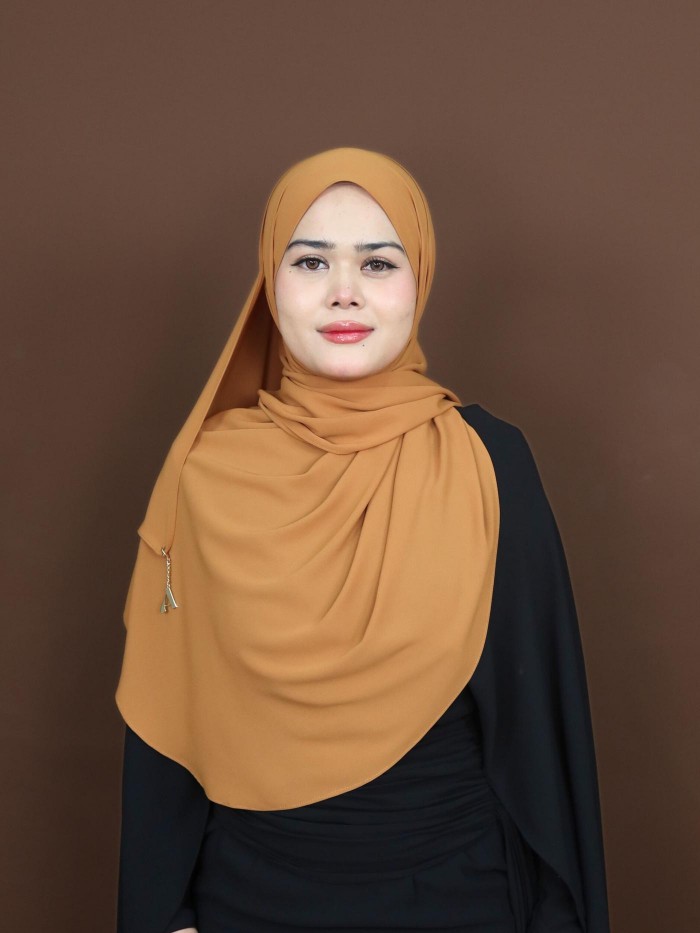 SHAWL DARLING DIAMOND CHIFFON IN CARAMEL