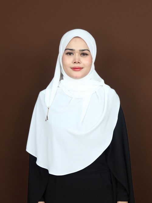 SHAWL DARLING DIAMOND CHIFFON PEARL WHITE