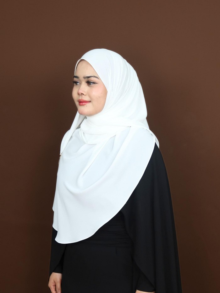 SHAWL DARLING DIAMOND CHIFFON PEARL WHITE