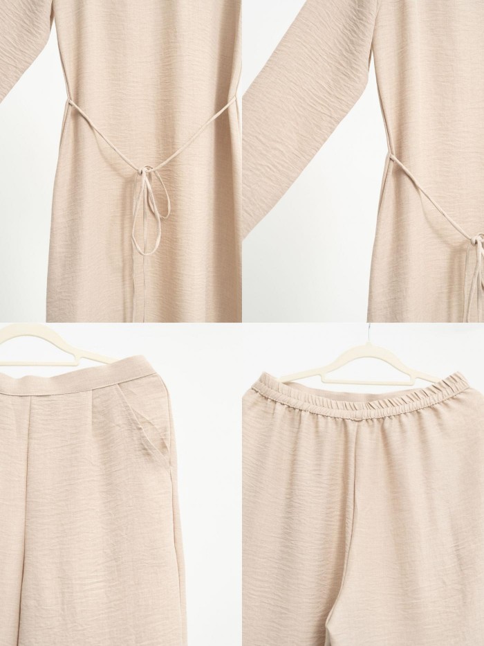 HELENA DRESS WITH PANTS IN BEIGE [XL]