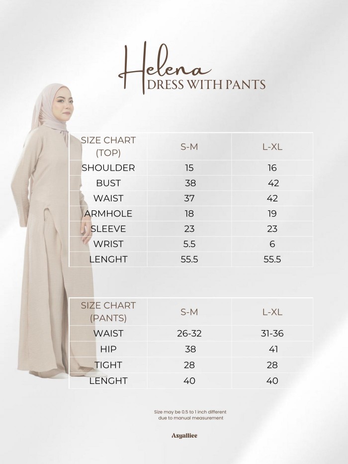 HELENA DRESS WITH PANTS IN BEIGE [M]