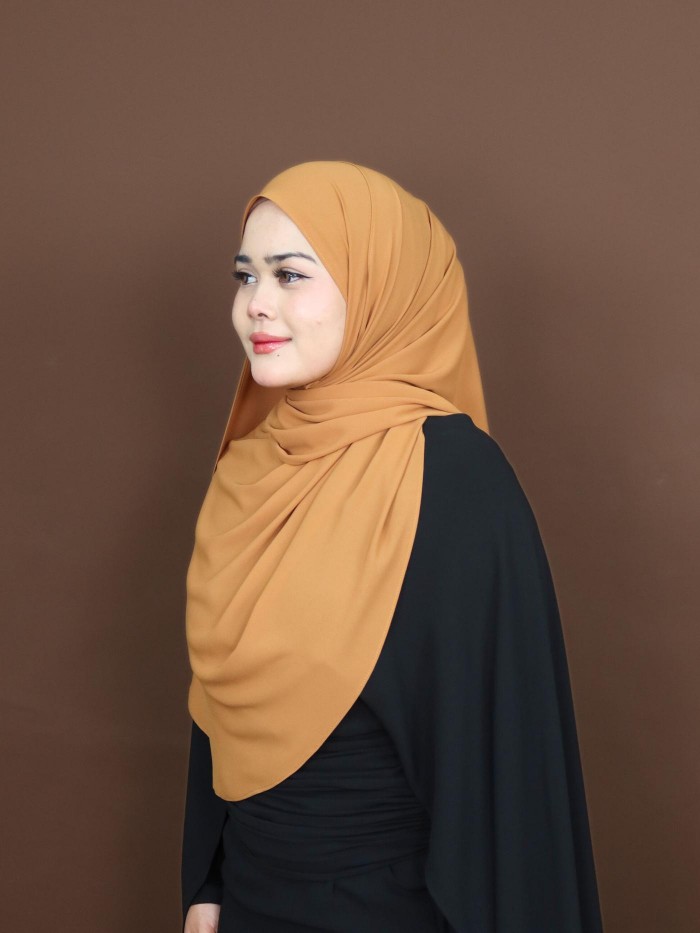 SHAWL DARLING DIAMOND CHIFFON IN CARAMEL