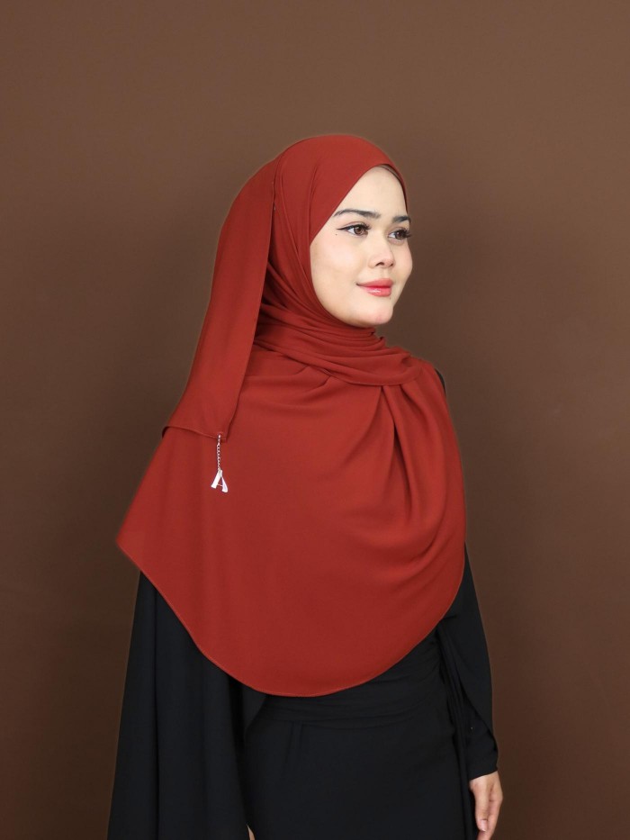 SHAWL DARLING DIAMOND CHIFFON IN REDWOOD