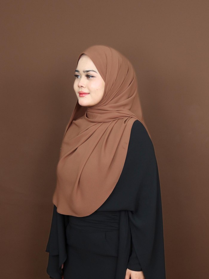 SHAWL DARLING DIAMOND CHIFFON IN TAUPE BROWN