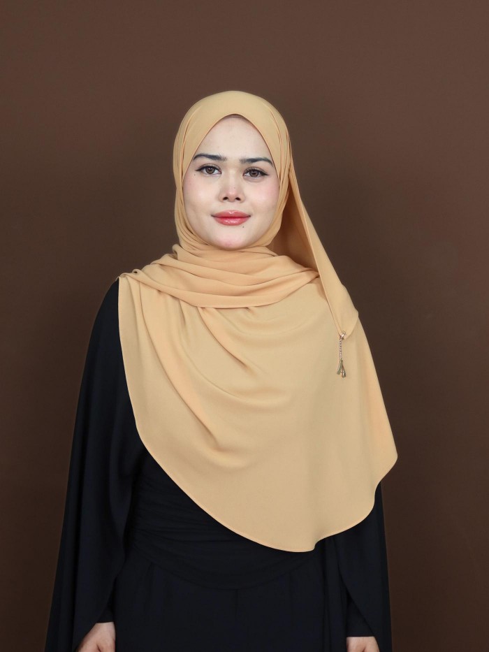 SHAWL DARLING DIAMOND CHIFFON IN TORTILLA