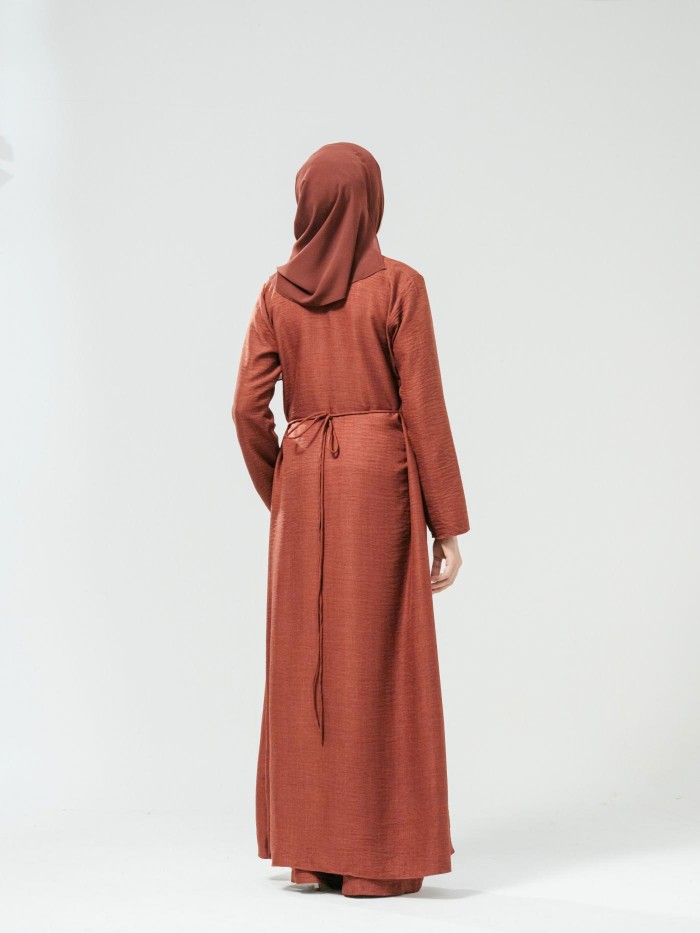 HELENA DRESS WITH PANTS IN RED BROWN [M]