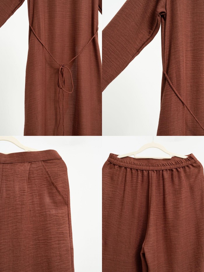 HELENA DRESS WITH PANTS IN RED BROWN [M]