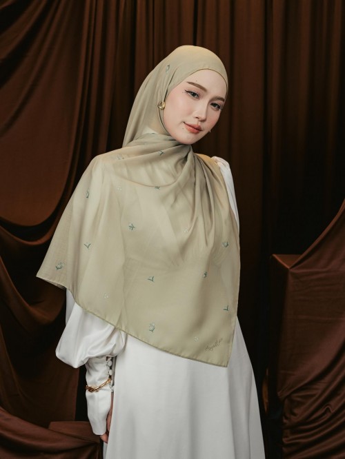 SHAWL TULIB IN ASH OLIVE