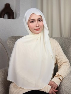 SHAWL DARLING DIAMOND CHIFFON IN CREAMY WHITE