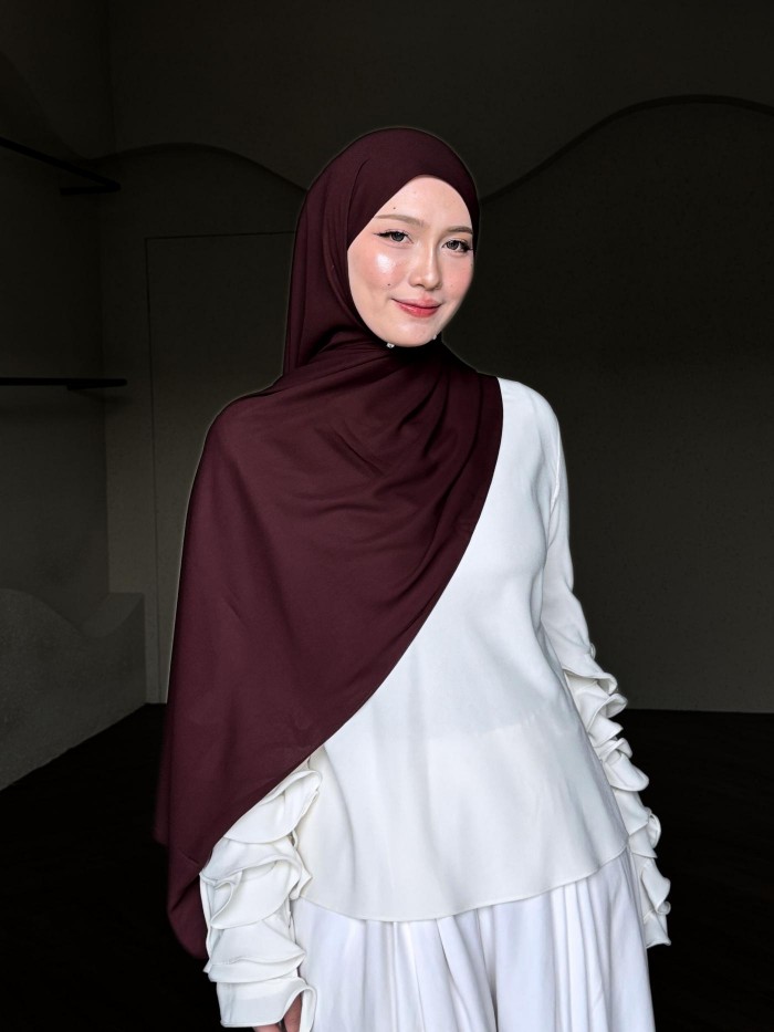 SHAWL DEAR CHIFFON IN DARK RED