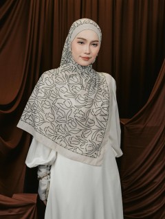 SHAWL TULIB IN MOCHA FLORA