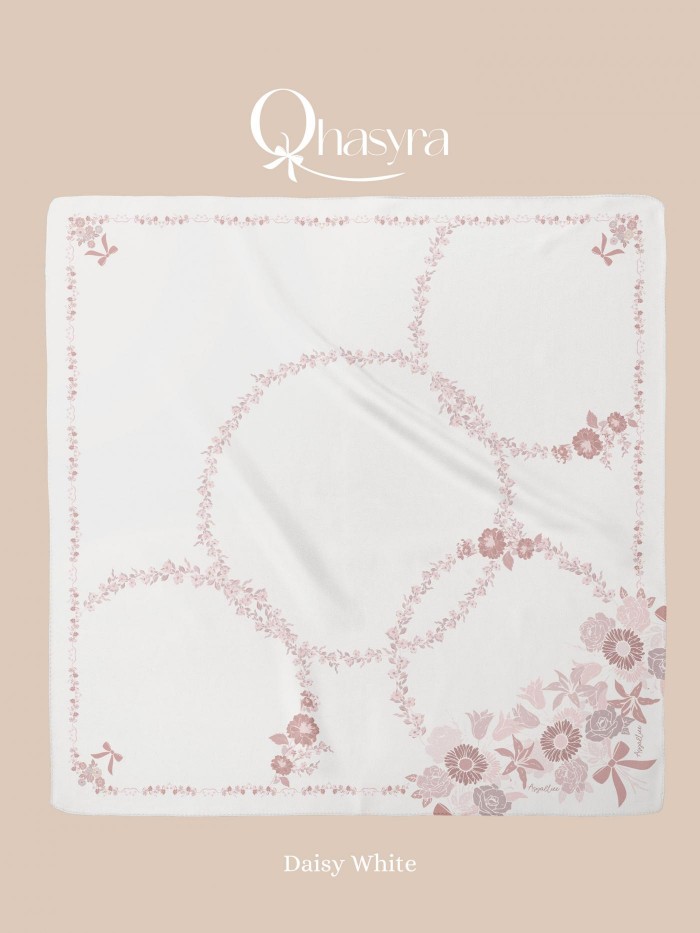 BAWAL PRINTED - QHASYRA ( DAISY WHITE )