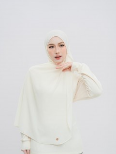 SHAWL DARLING DIAMOND CHIFFON IN CREAMY WHITE