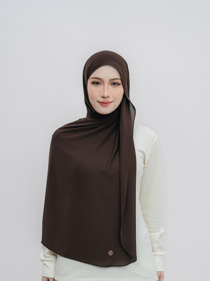 SHAWL DARLING DIAMOND CHIFFON IN DEEP BROWN
