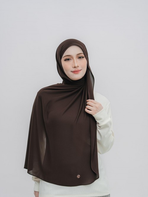 SHAWL DARLING DIAMOND CHIFFON IN DEEP BROWN