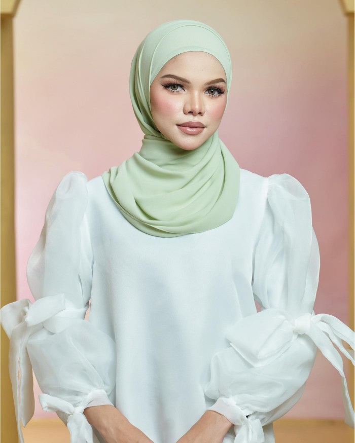 Basic Premium Chiffon Shawl (Green Tea)