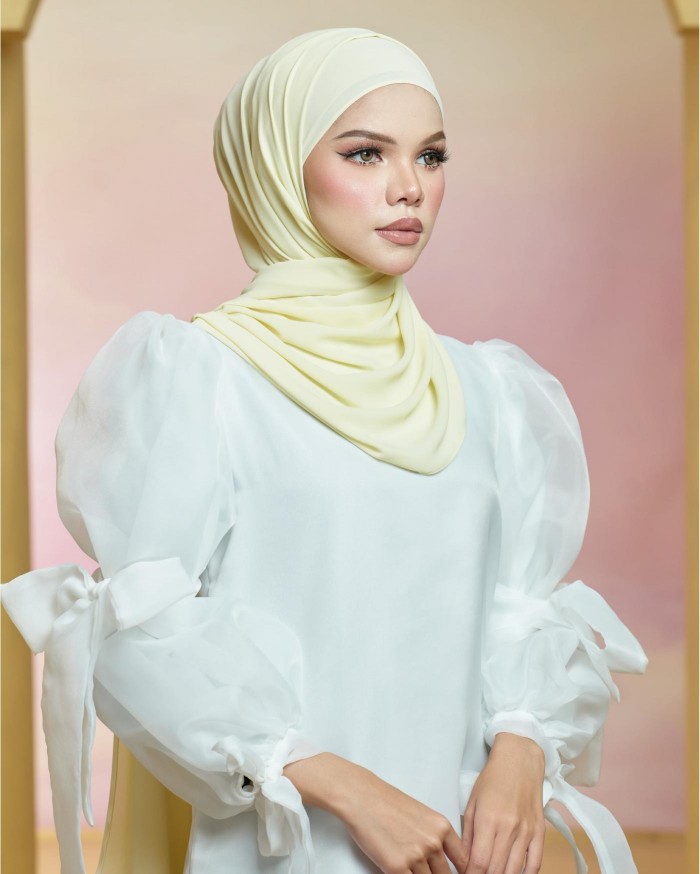 Basic Premium Chiffon Shawl (Buttermilk Yellow)