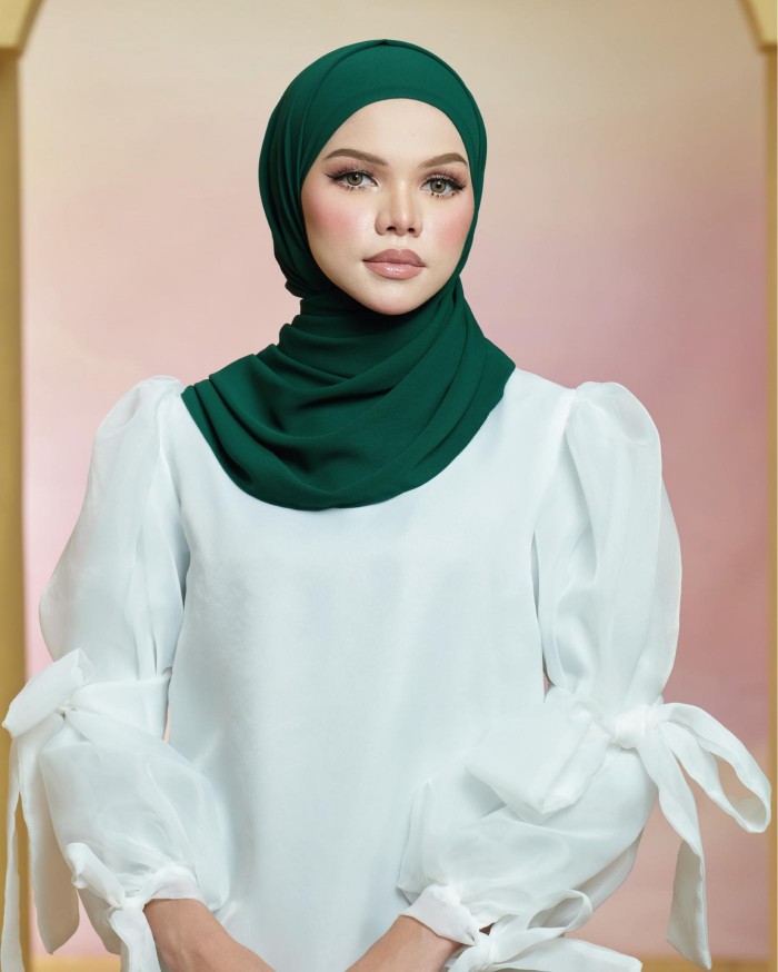 Basic Premium Chiffon Shawl (Emerald Green)